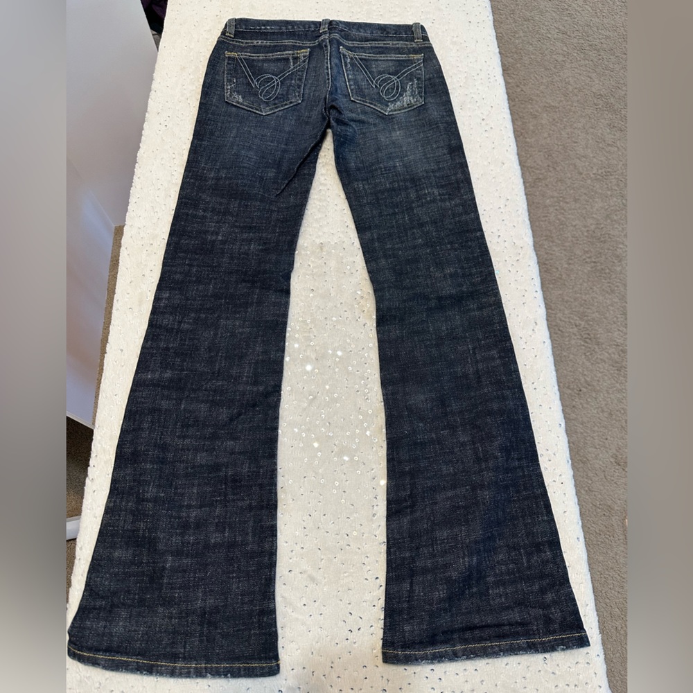 Bebe vintage circa early 2000s dark stonewash flare leg jean